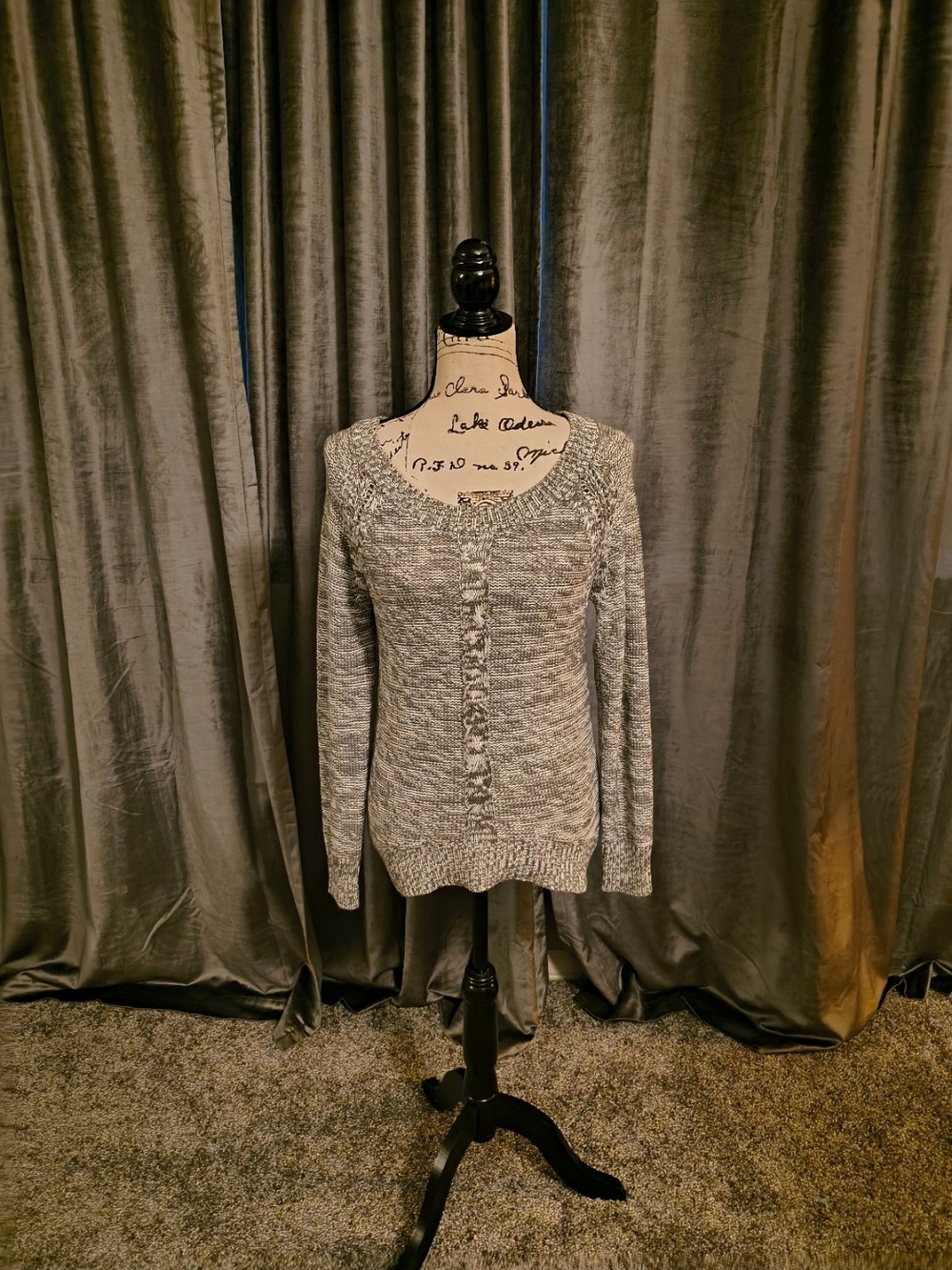 Guess Gray Marled Crewneck Sweater